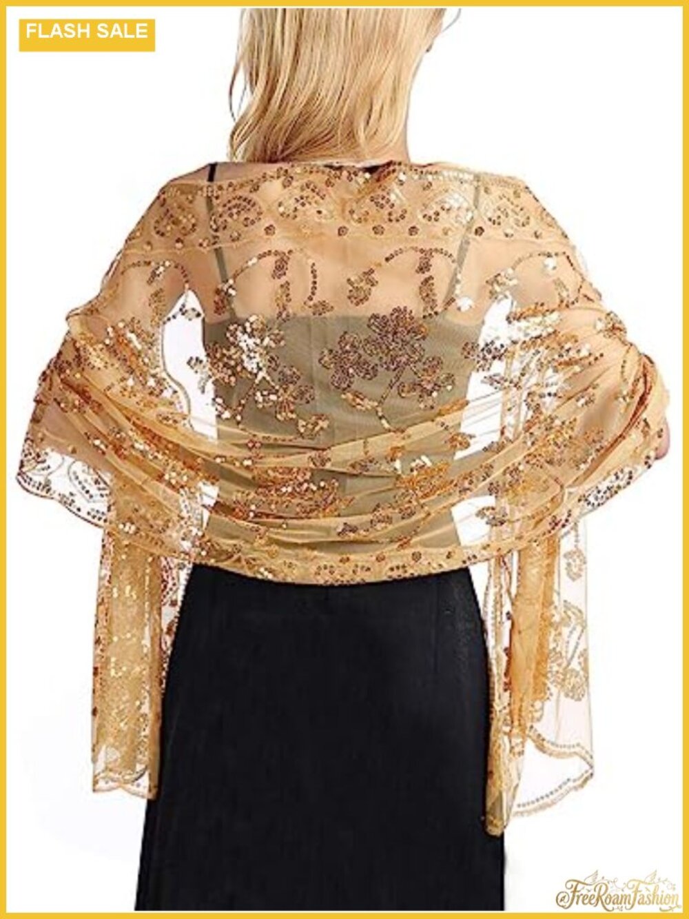 Sequin Lace Shawl Wrap Evening Scarf Wedding Cover Up